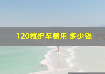 120救护车费用 多少钱